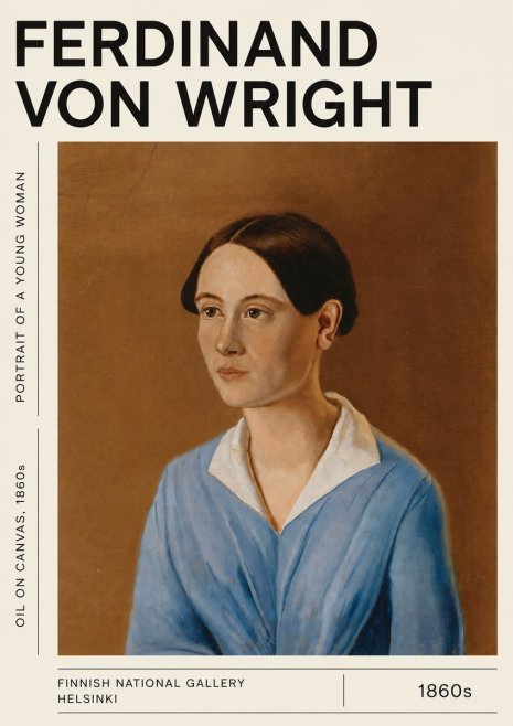 Ferdinand von Wright Portrait of a Young Woman No5 - Affiche