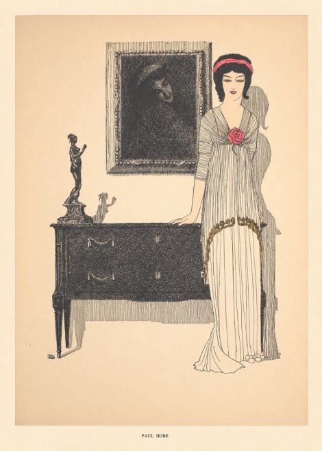 Paul Iribe Woman with Rose No5 - Affiche