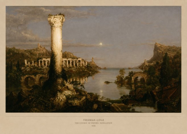 Thomas Cole The Course of Empire: Desolation No5 - Affiche