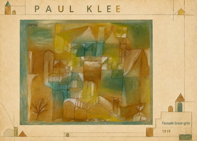 Paul Klee Fassade Braun-grün No3 - Affiche