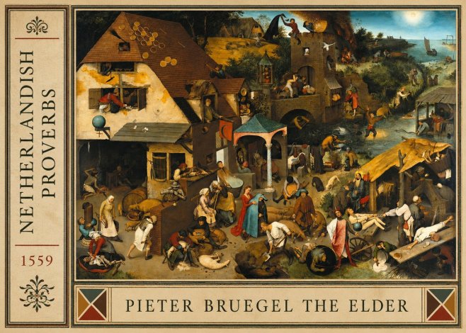 Pieter Bruegel The Netherlandish Proverbs I No4 - Affiche