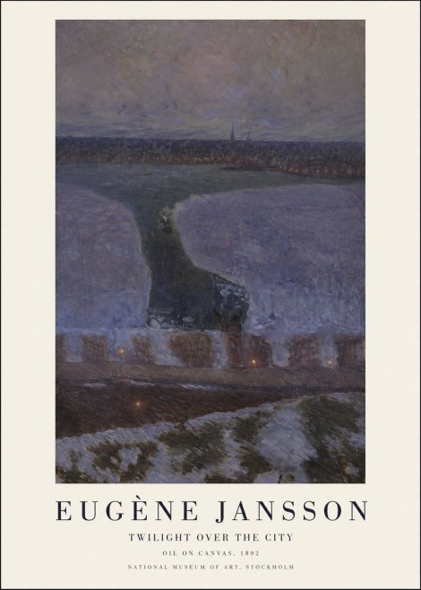 Eugène Jansson Twilight over the City No1 - Affiche