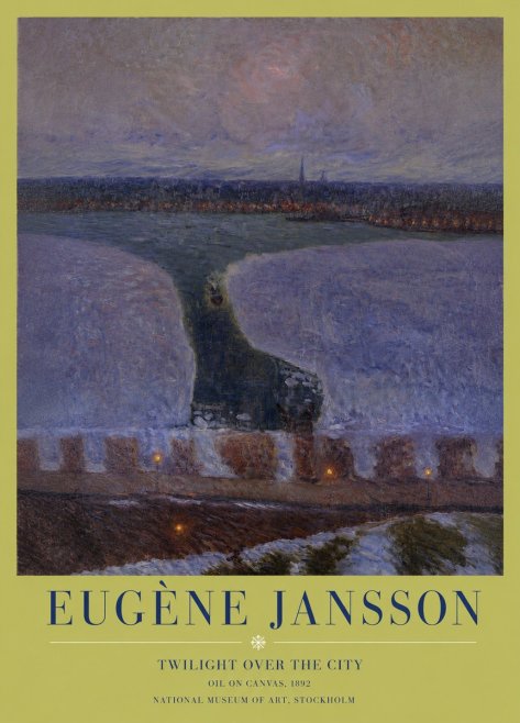 Eugène Jansson Twilight over the City No3 - Affiche
