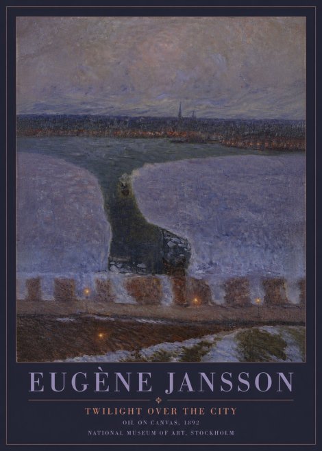 Eugène Jansson Twilight over the City No4 - Affiche