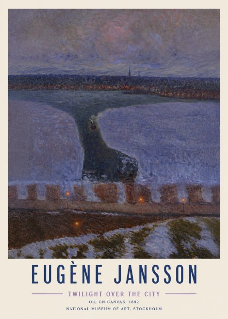 Eugène Jansson Twilight over the City No5 - Affiche