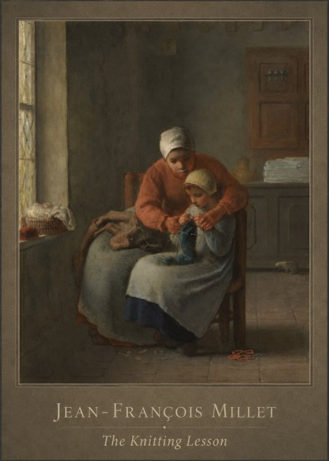 Jean-François Millet The Knitting Lesson II No1 - Affiche