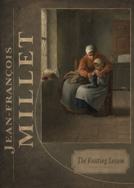 Jean-François Millet The Knitting Lesson II No6 - Affiche