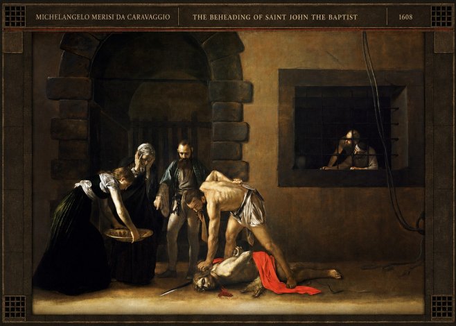 Michelangelo Merisi da Caravaggio The Beheading of Saint John the Baptist No5 - Affiche