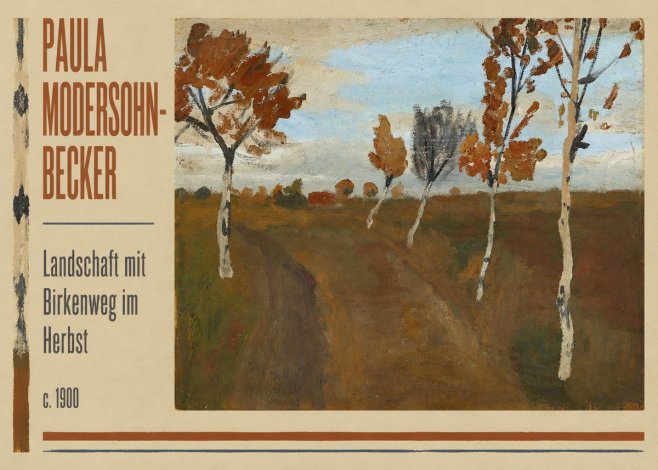 Paula Modersohn-Becker Landschaft Mit Birkenweg Im Herbst No2 - Affiche