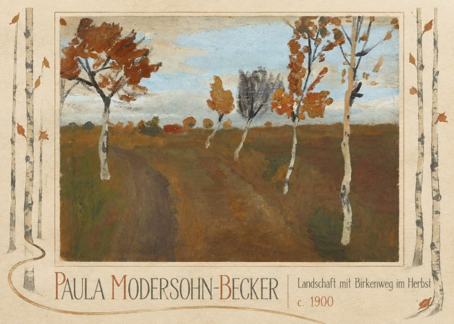Paula Modersohn-Becker Landschaft Mit Birkenweg Im Herbst No3 - Affiche