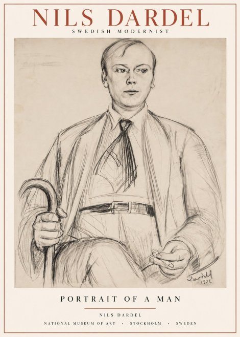 Nils Dardel Portrait of a Man No1 - Affiche