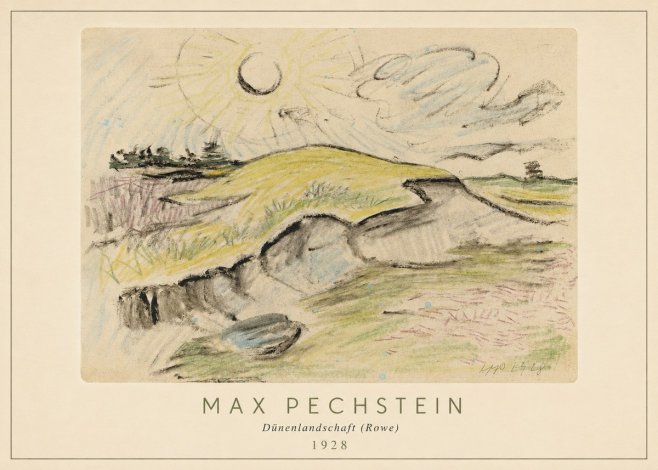 Max Pechstein Dünenlandschaft (Rowe) No3 - Affiche