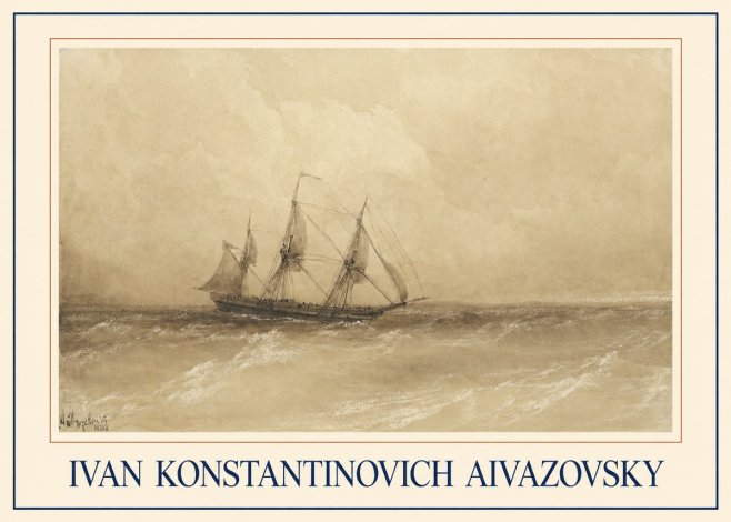 Ivan Konstantinovich Aivazovsky Sailing Ship, 1843 No1 - Affiche