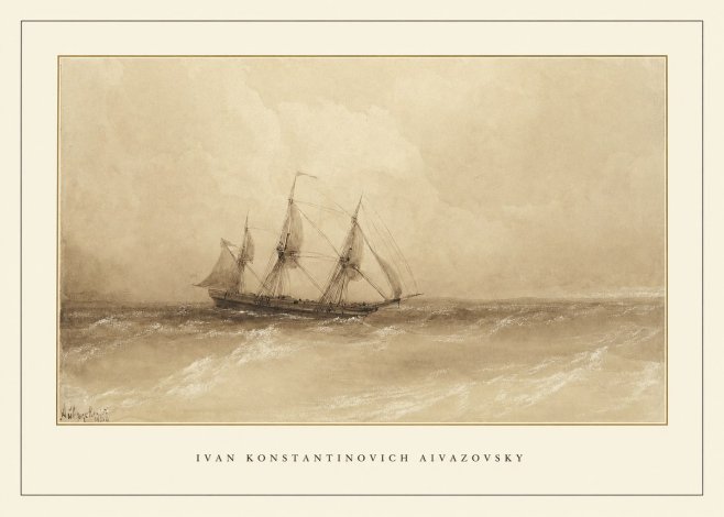 Ivan Konstantinovich Aivazovsky Sailing Ship, 1843 No4 - Affiche
