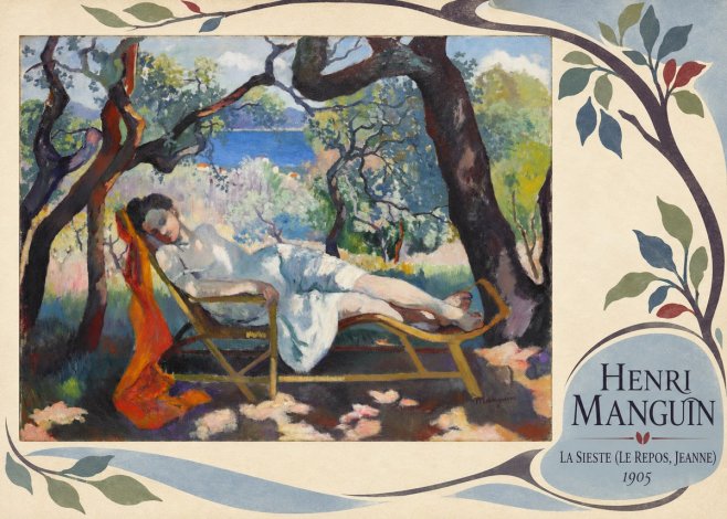 Henri Manguin La Sieste (Le Repos, Jeanne) No3 - Affiche