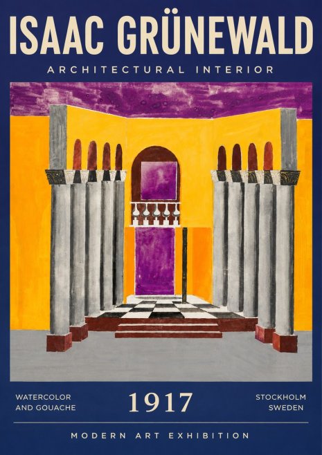 Isaac Grünewald Architectural Interior No5 - Affiche