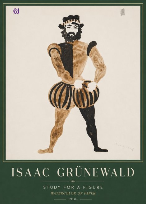 Isaac Grünewald Study for a Figure No4 - Affiche