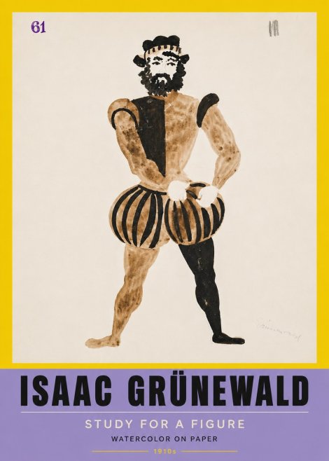 Isaac Grünewald Study for a Figure No5 - Affiche