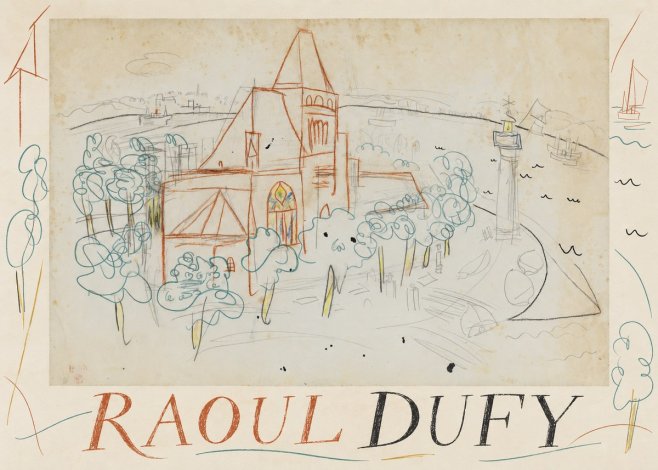 Raoul Dufy Coastal Church and Lighthouse No2 - Affiche