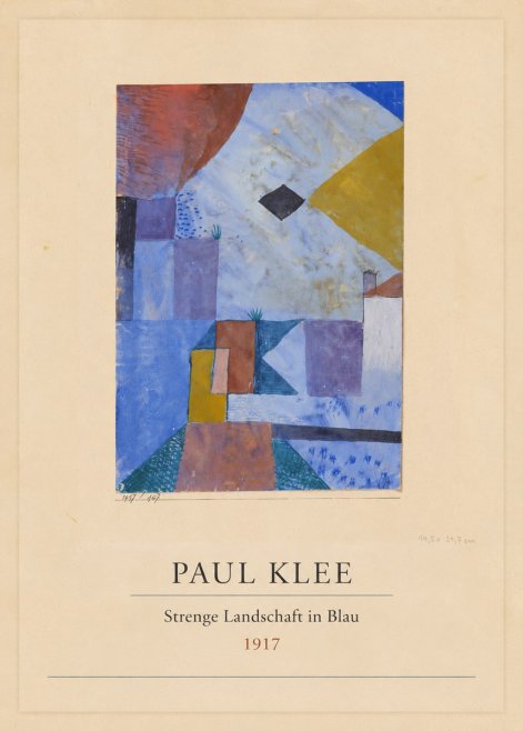 Paul Klee Strenge Landschaft in Blau No4 - Affiche