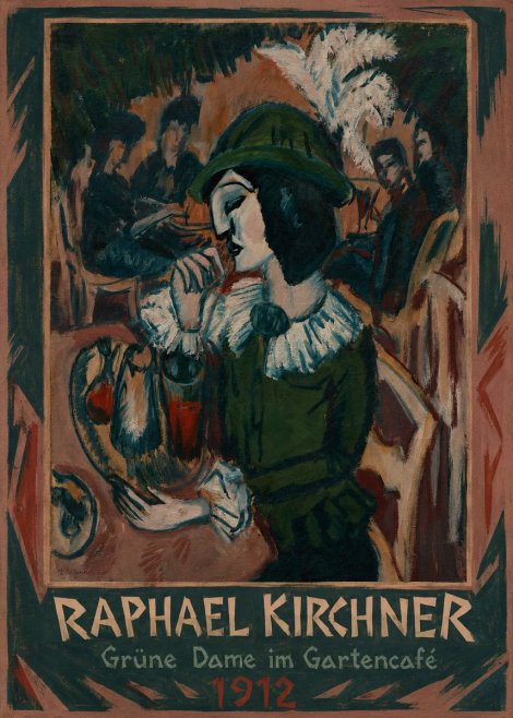 Raphael Kirchner Grüne Dame Im Gartencafé No1 - Affiche