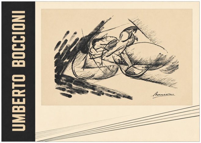Umberto Boccioni Dynamism of a Cyclist I No3 - Affiche