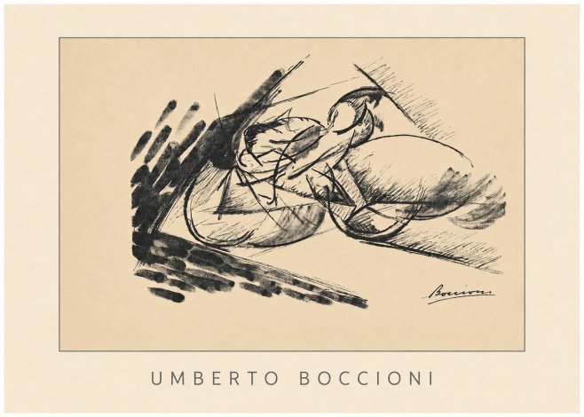 Umberto Boccioni Dynamism of a Cyclist I No4 - Affiche