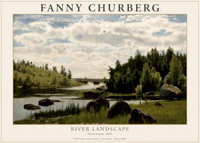Fanny Churberg River Landscape No1 - Affiche
