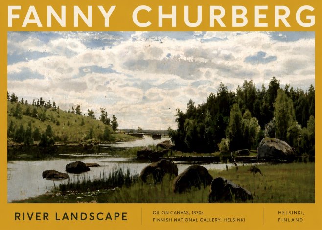 Fanny Churberg River Landscape No5 - Affiche