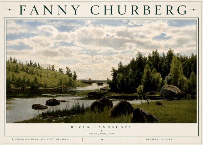 Fanny Churberg River Landscape No6 - Affiche