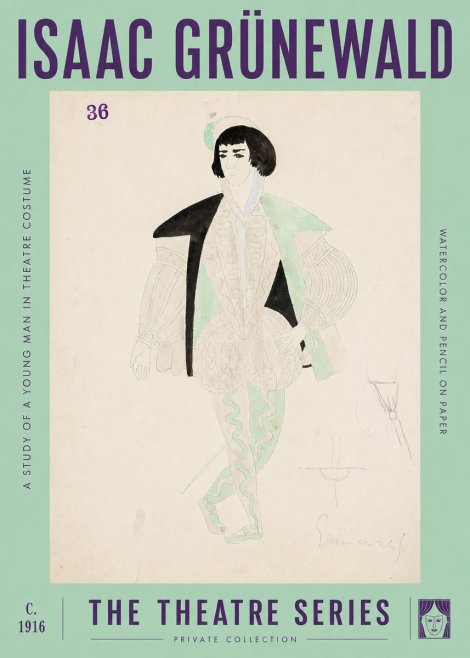 Isaac Grünewald A Study of a Young Man in Theatre Costume No2 - Affiche
