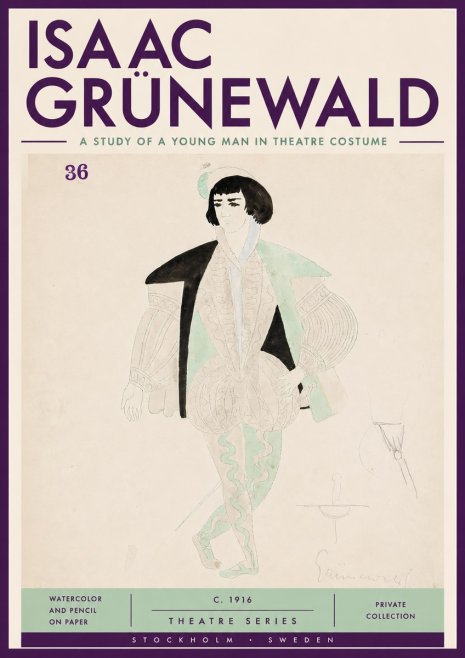 Isaac Grünewald A Study of a Young Man in Theatre Costume No4 - Affiche