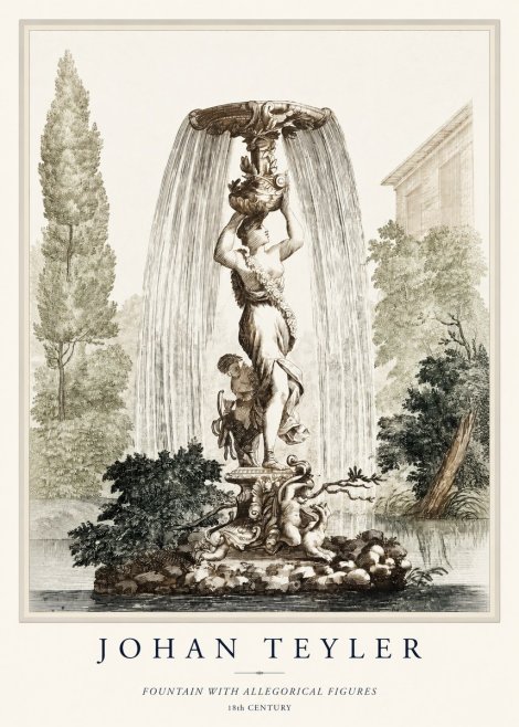 Johan Teyler Fountain with Allegorical Figures No1 - Affiche