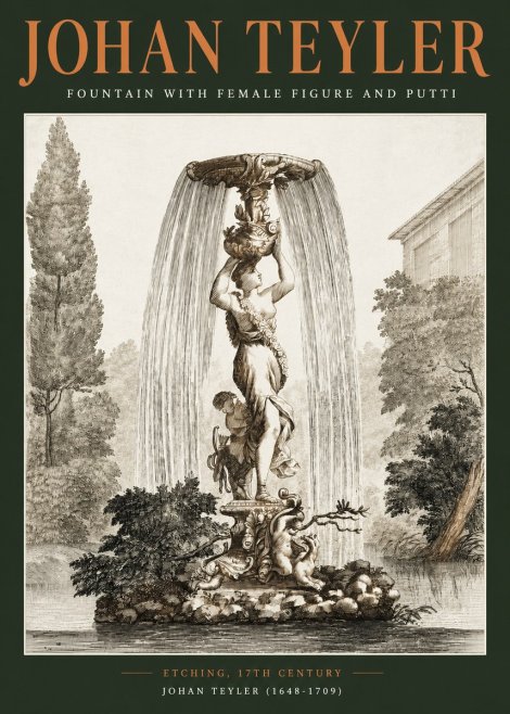 Johan Teyler Fountain with Allegorical Figures No3 - Affiche