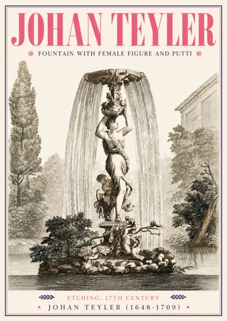 Johan Teyler Fountain with Allegorical Figures No5 - Affiche