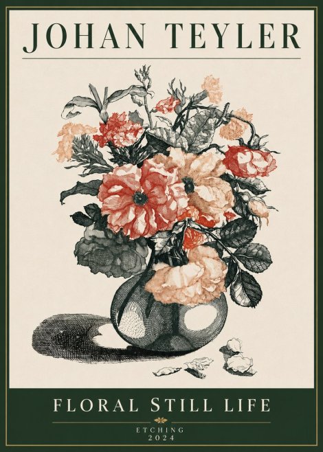 Johan Teyler Floral Still Life I No4 - Affiche