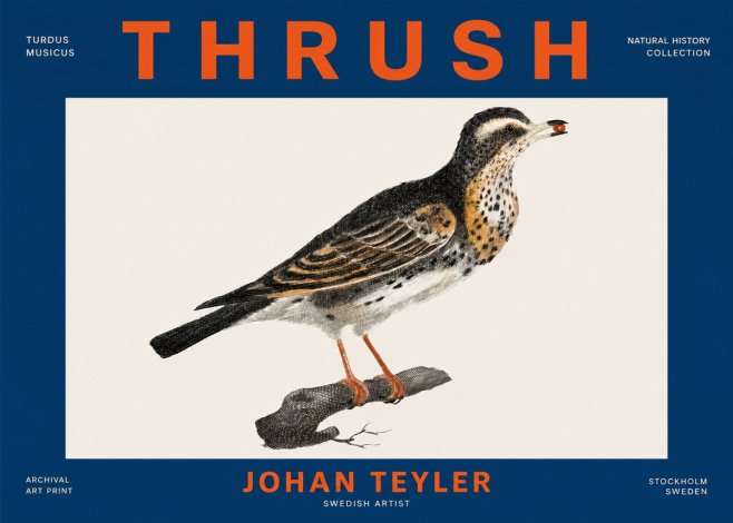 Johan Teyler Thrush No4 - Affiche