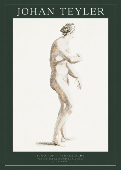 Johan Teyler Study of a Female Nude No1 - Affiche