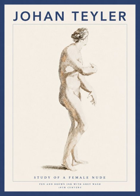 Johan Teyler Study of a Female Nude No3 - Affiche