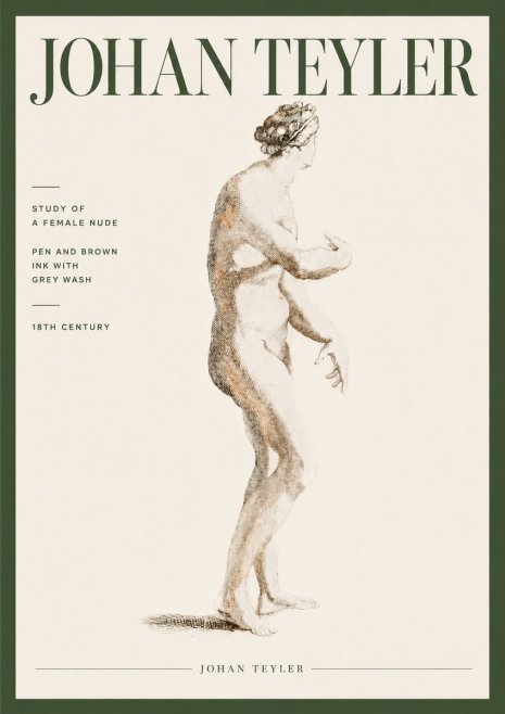 Johan Teyler Study of a Female Nude No4 - Affiche