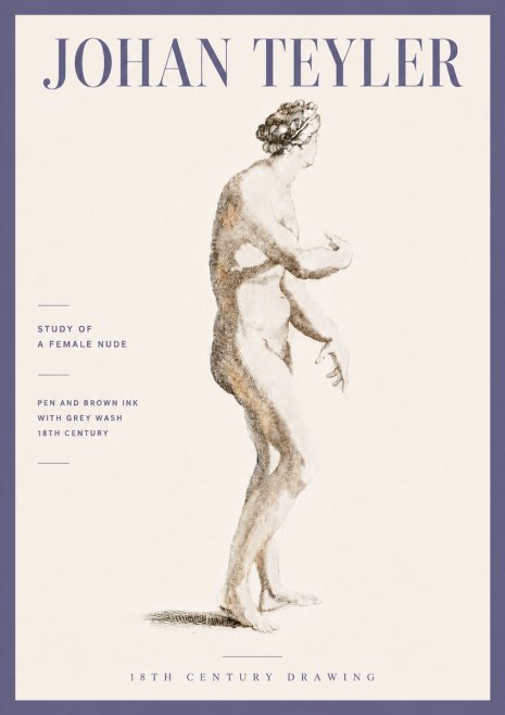 Johan Teyler Study of a Female Nude No6 - Affiche