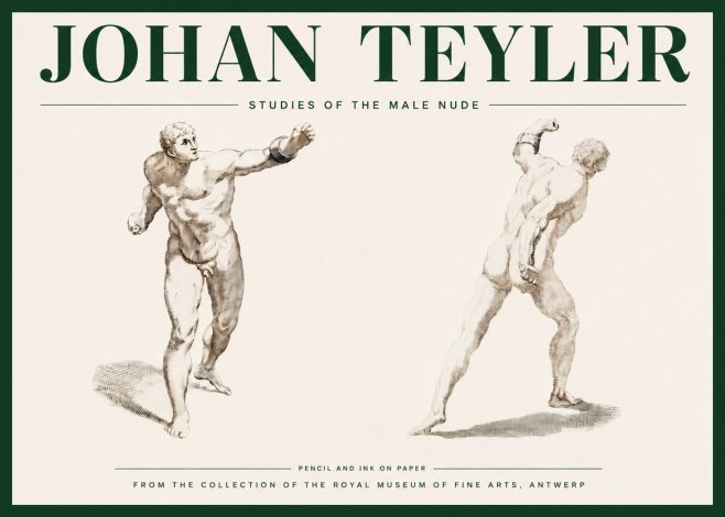 Johan Teyler Studies of the Male Nude No4 - Affiche