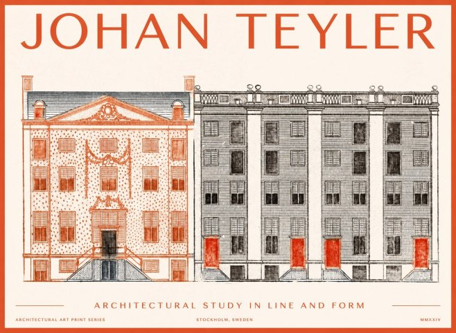 Johan Teyler Architectural Study in Line and Form No1 - Affiche