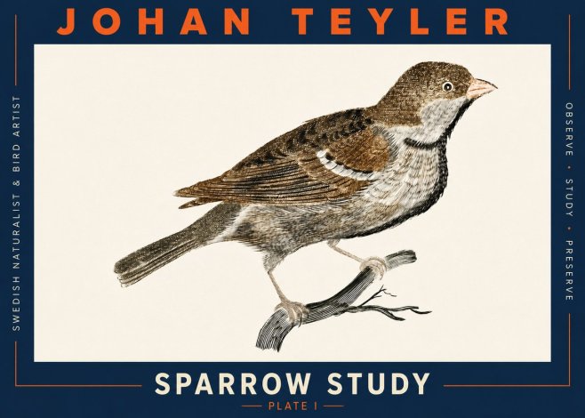 Johan Teyler Sparrow Study No3 - Affiche