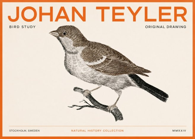Johan Teyler Bird Study II No3 - Affiche