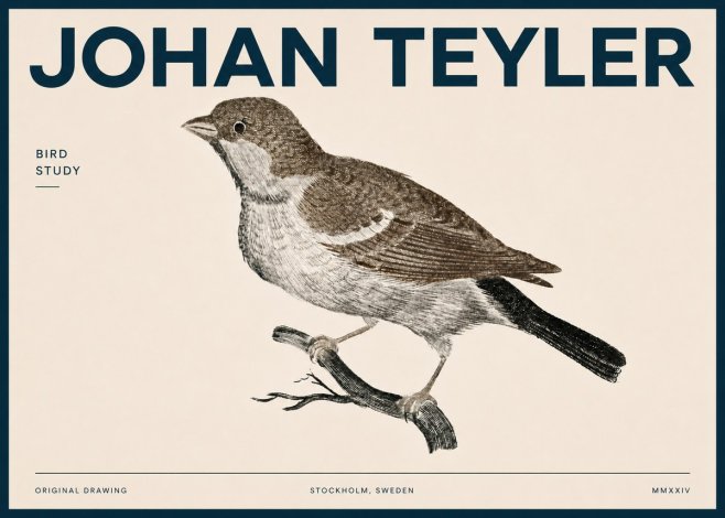 Johan Teyler Bird Study II No4 - Affiche