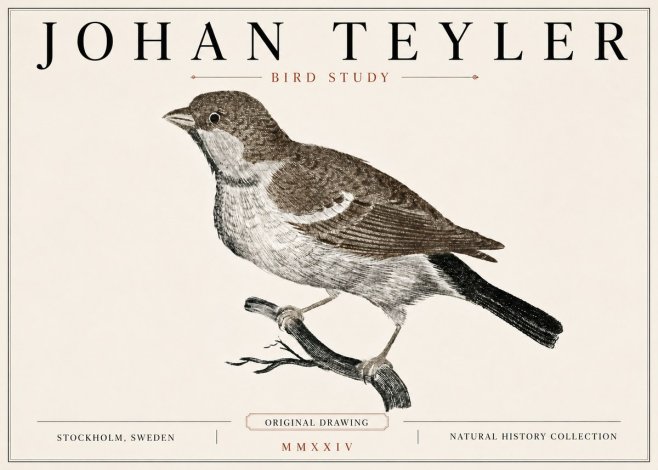 Johan Teyler Bird Study II No6 - Affiche