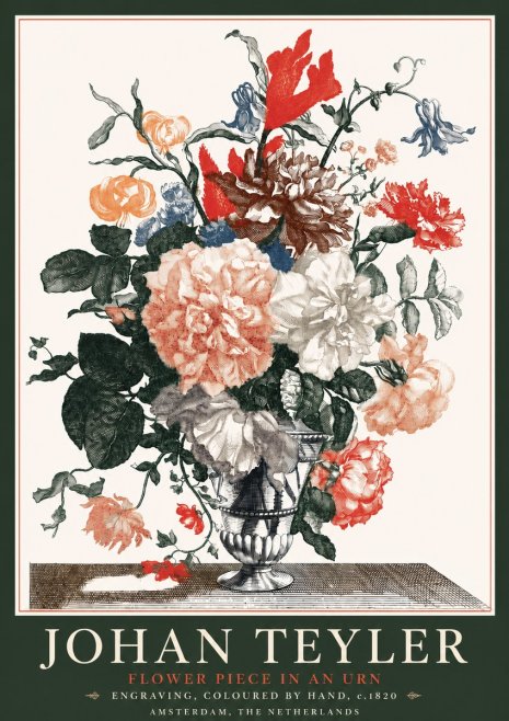 Johan Teyler Flower Piece in an Urn II No4 - Affiche