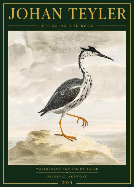 Johan Teyler Heron on the Rock No3 - Affiche