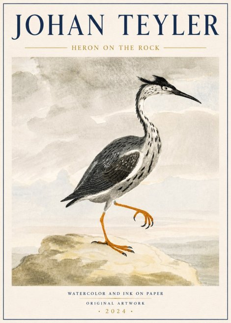 Johan Teyler Heron on the Rock No6 - Affiche